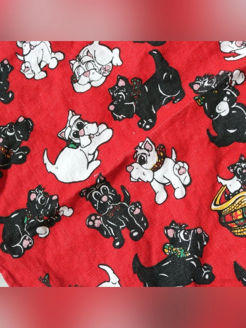 Vintage scottish terrier tea towel